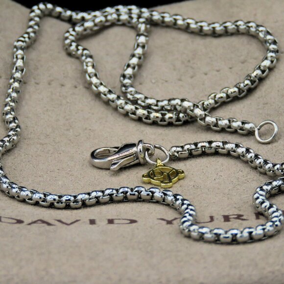 David Yurman Unisex 27mm Streamline Rainbow Dog Tag Pendant w/ 22" DY chain - Picture 9 of 12